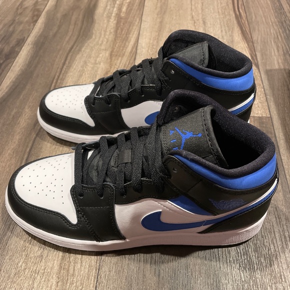 Air Jordan 1 Mid White Racer Blue Black 554725-140 - Picture 6 of 14